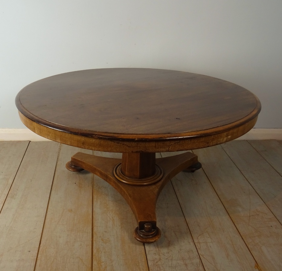 William IV Circular Mahogany Tilt Top Coffee Table